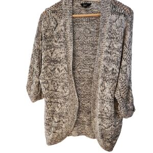 DH3‎ Med Black/White 100% Cotton Chunky Knit Cardigan Sweater